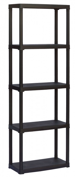 Стелаж Artplast чорний 1760x600x300 мм пластик полиця 5 шт. без покриття 