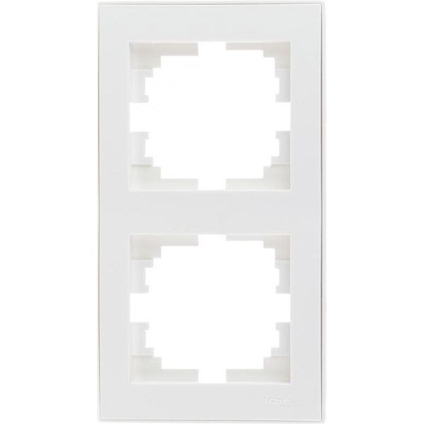 Рамка двухместная Lezard Rain вертикальная белый с белой вставкой 703-0202-152