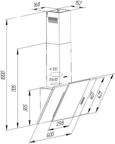 Вытяжка Pyramida KZ 60 BL