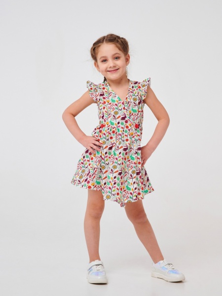 Платье Smil 120351 р.92 бежевый с рисунком 