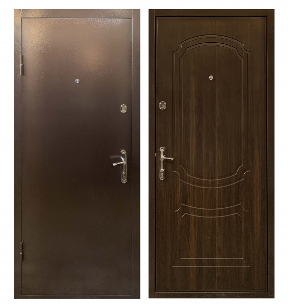 Двері вхідні Міністерство дверей КУ-Оптима горіх морений 2050x960 мм ліві