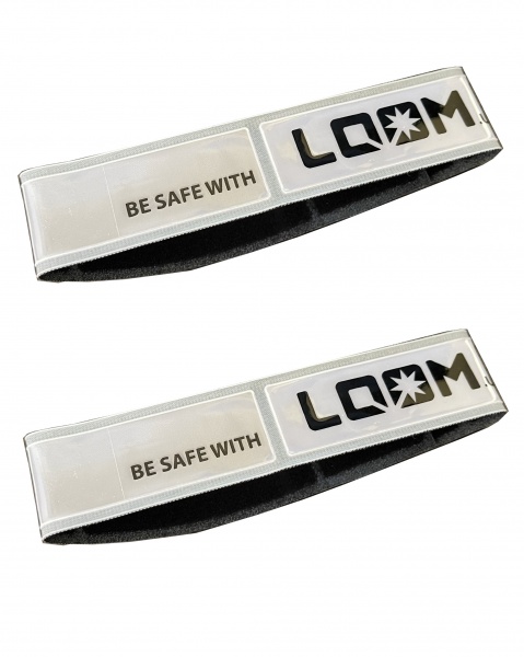 Браслет светоотражающий LOOM ПВХ на липучке 3х38см белая (2 шт.)