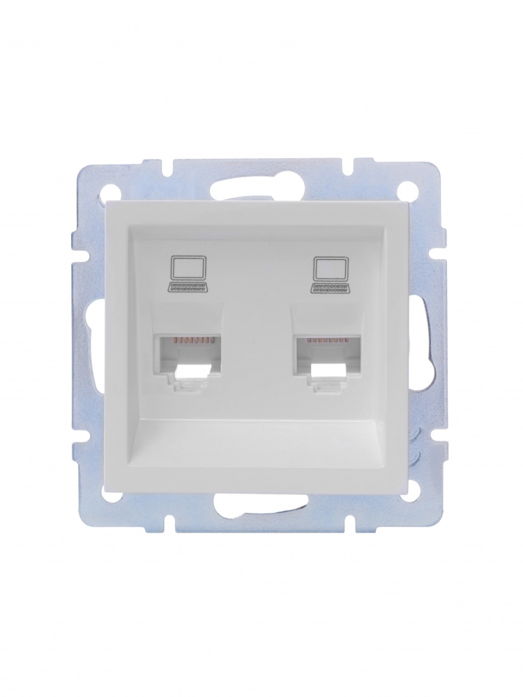 Розетка комп’ютерна подвійна 2 Lezard Vesna IP20 білий 742-0288-141