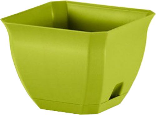 Горшок пластиковый NOLEKS с подставкой Луна 17х17 см квадратный 2,5 л киви 