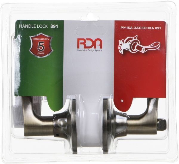 Ручка на розетці 891 ключ-фіксатор антична латунь