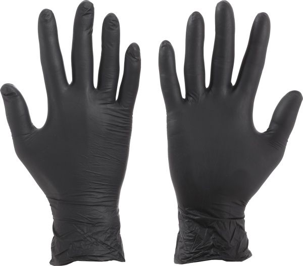 Рукавички одноразові Medico Dr.White Professional чорні з покриттям нітрил M (8) 2739025