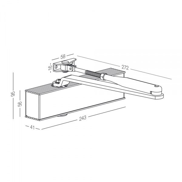 Доводчик дверной ECO Schulte TS-50 SG/ES/ОD RAL8014 коричневый 120 кг