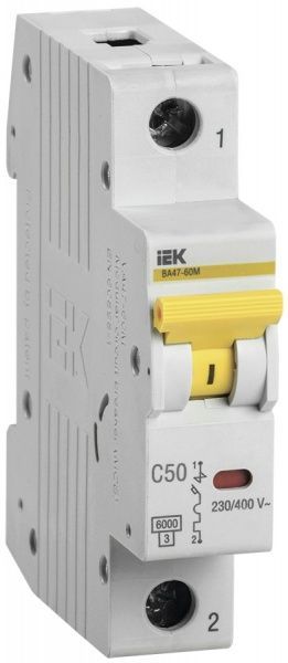 Автоматичний вимикач IEK ВА47-60M 1Р 50А 6кА MVA31-1-050-C