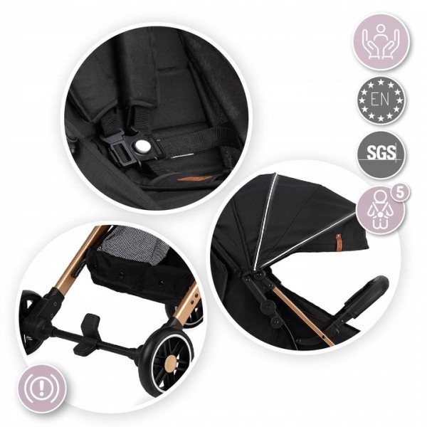 Коляска прогулочная MoMi Estelle black 