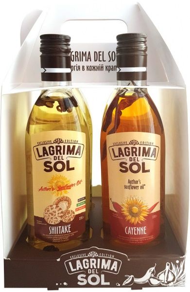 Набор Lagrima del Sol Набор подсолнечного масла каен, лимон, шиитаке, черная оливка 2 х 225 мл + 2 х 220 мл 200 мл 