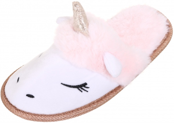 Тапочки детские Единорог р.32/33 бело-красный KD-2 