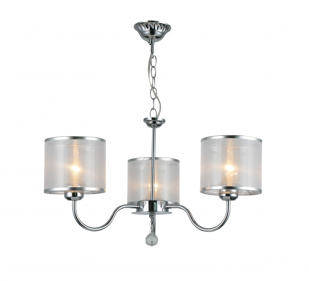 Люстра Sensio Nanter 3x40 Вт E27 білий/хром LS-07299/3S-E2740W