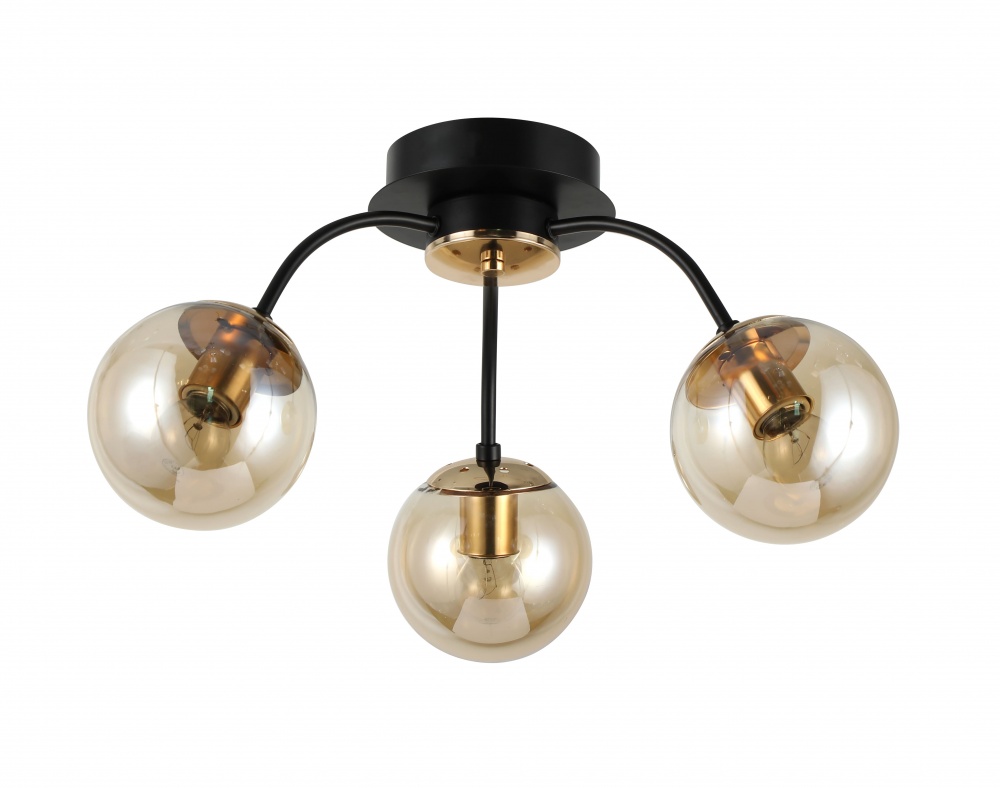 Люстра потолочная Sensio Bordo 3x40 Вт E27 черный с золотистым LS-35818/3BG-E2740W