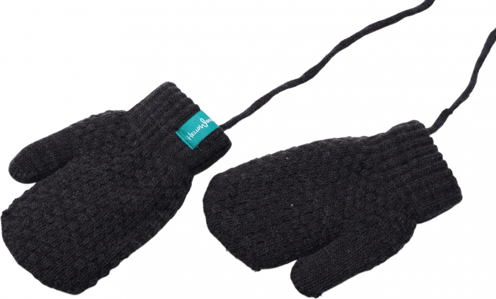 Рукавицы HW для девочек р.10-12 /темно-серый