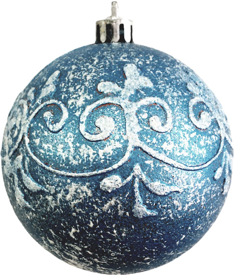 Шар Орнамент d100 100 мм синий/белый 2485