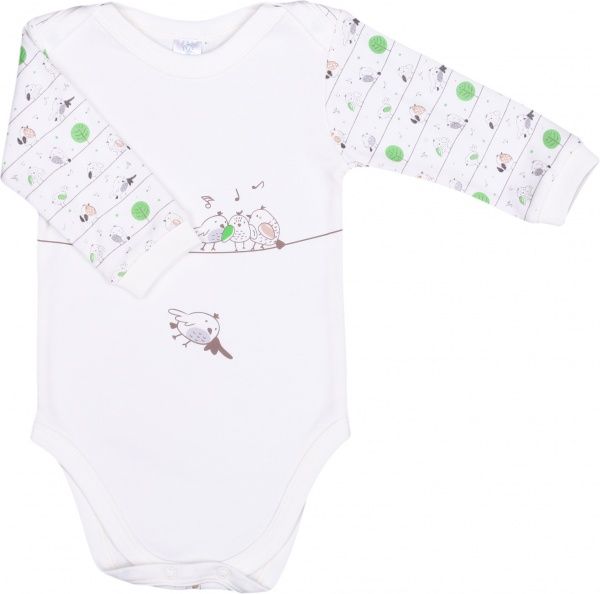 Боди детское унисекс Baby Veres Funy sparrows цельный р.68 молочный 