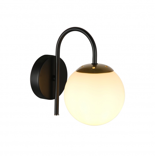 Бра WunderLicht 1x40 Вт E14 черный с золотом OM8147-11 