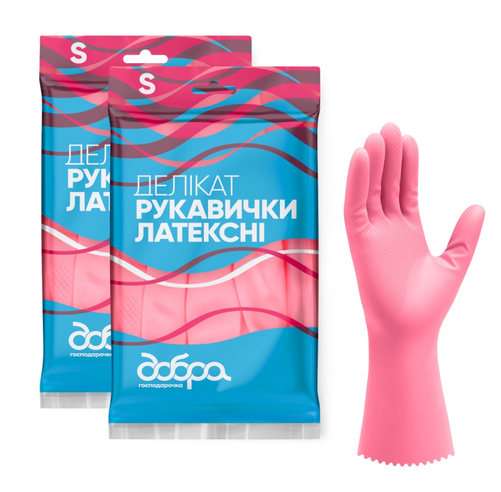Перчатки латексные Добра господарочка Деликат стандартные р.S 1 пар/уп.