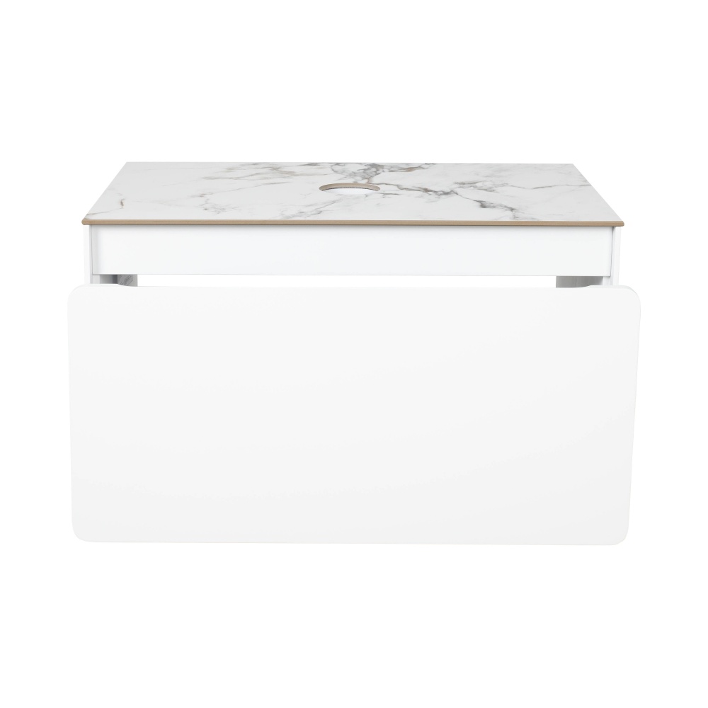 Тумба подвесная Aqua Rodos KIOTO (белый мат) со столешницей керамогранит Loreal Blue 80 см