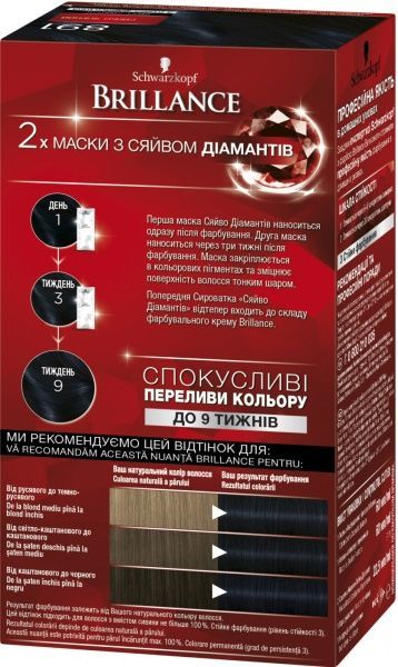 Крем-фарба для волосся Brillance Brillance №891 синьо-чорний 142,5 мл