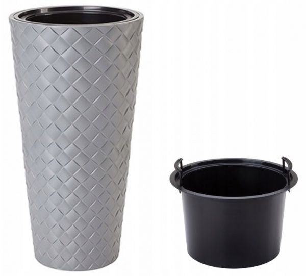 Горщик пластиковий Form Plastic Маката Слім-30 круглий 25л сірий (2830-055) 