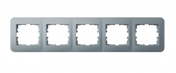 Рамка п'ятимісна Hausmark Luno горизонтальна алюміній/срібло 709-4300-150