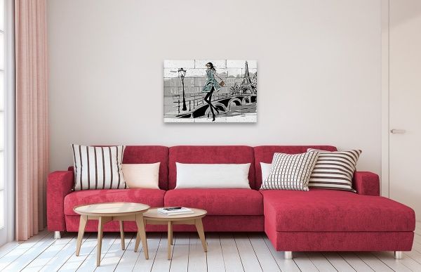 Картина гипсовая Прогулка в Париже 60,5x41 см BrickPrint 
