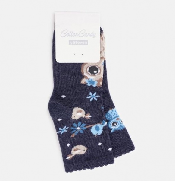 Носки детские для девочек Steven 14425 р. 32-34 меланж/джинс 