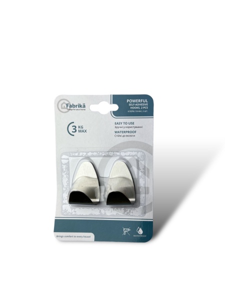 Крючок PRC самоклеющийся POWERFULL набор 2 шт для мебели и ванной комнаты