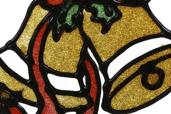 Наклейка на скло новорічна Дзвоники 16 см SDZ-D1572 