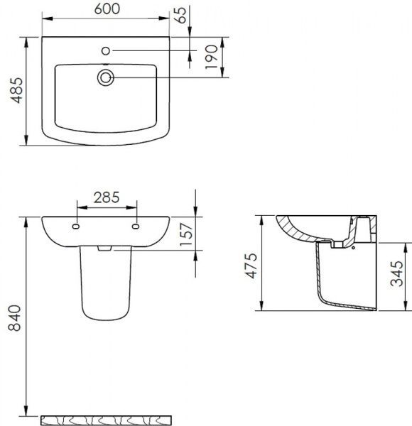 Умывальник Imprese Loreta i11029