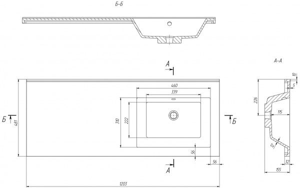 Умывальник Amidicon из искусственного камня Dallas R 120