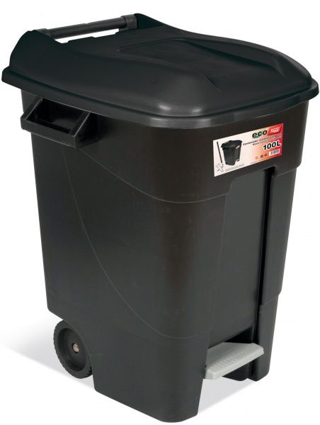 Бак для сміття з кришкою Tayg Eco з педаллю 100 л 441073_чорний