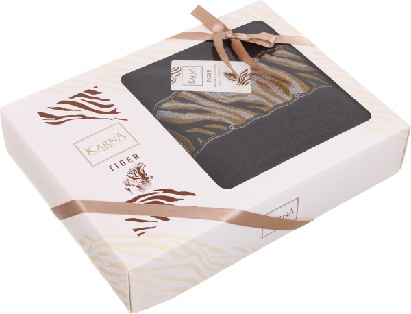 Набір рушників Tiger 2 шт. антрацит Karna 