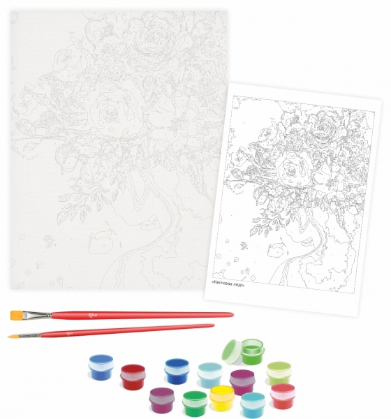 Набір, техніка акриловий живопис за номерами Квіткова леді 35х45 см Rosa Start 