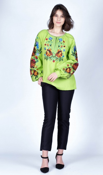 Вышиванка Эдельвика 218-21/00 зеленый р. S 