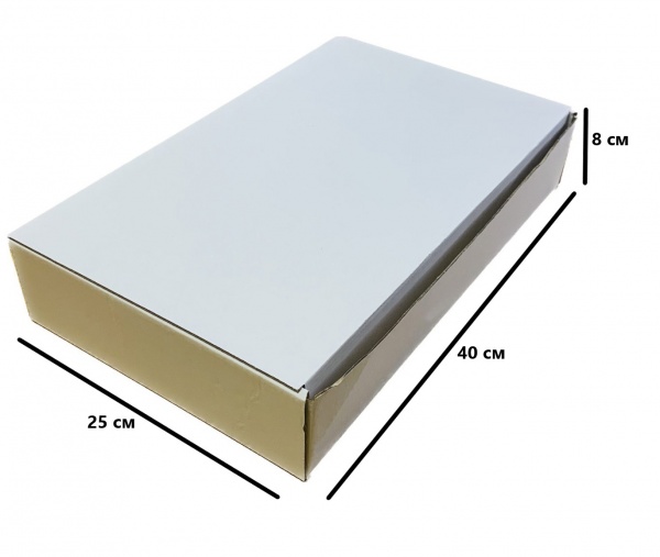 Гофроящик самосборный Т22 белый 400x250x80 мм