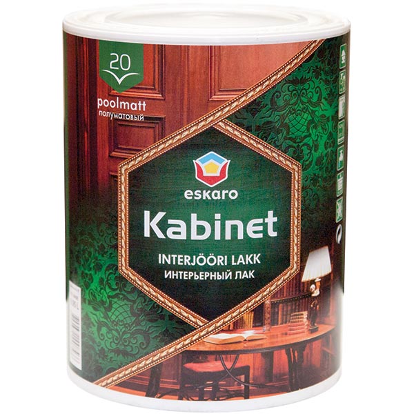Лак Eskaro Kabinet 20 полуматовый 9 л