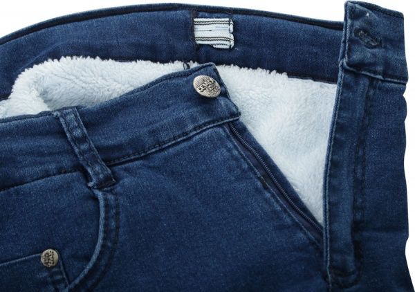 Джинсы Beren Style с надписью утепленные р.146-152 синий джинс 2401 