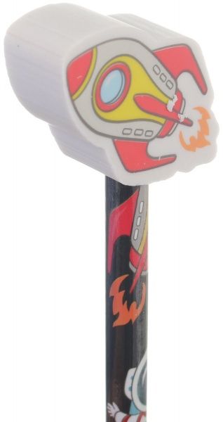 Олівець чорнографітний з гумкою ракета