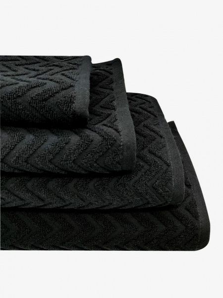 Полотенце махровое Зигзаги 70x140 см черный Simi 