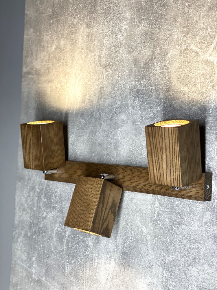 Спот Iterna Cube 3xGU10 ясен темний LW0623