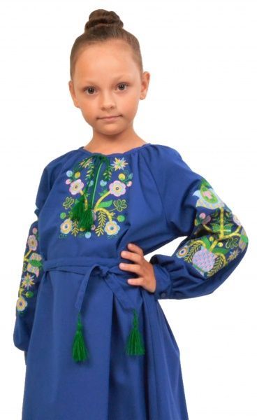 Платье Эдельвика 140 синий 91-19/00 