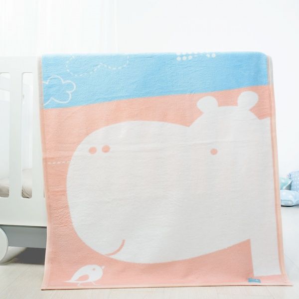 Плед покривало Baby Гіпо 90x120 см рожевий IDEIA 
