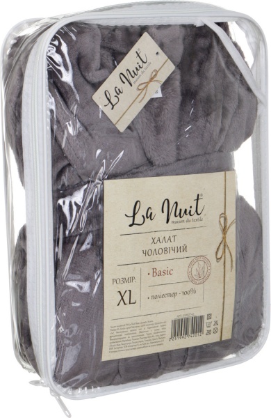 Халат мужской La Nuit Классик р. XL серый 