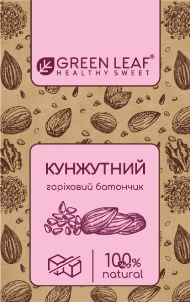 Батончик Green Leaf Ореховый с кунжутом 40 г