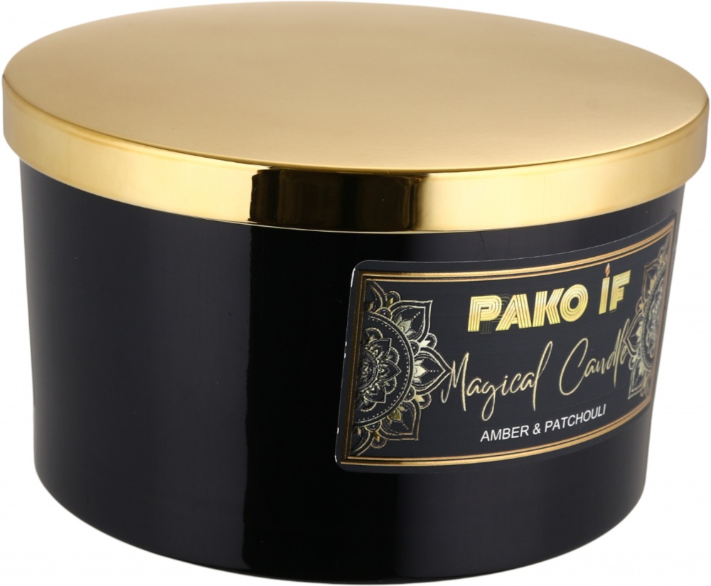 Свеча ароматическая Pako-If Magical candle 130x80 мм Amber&Patchouli