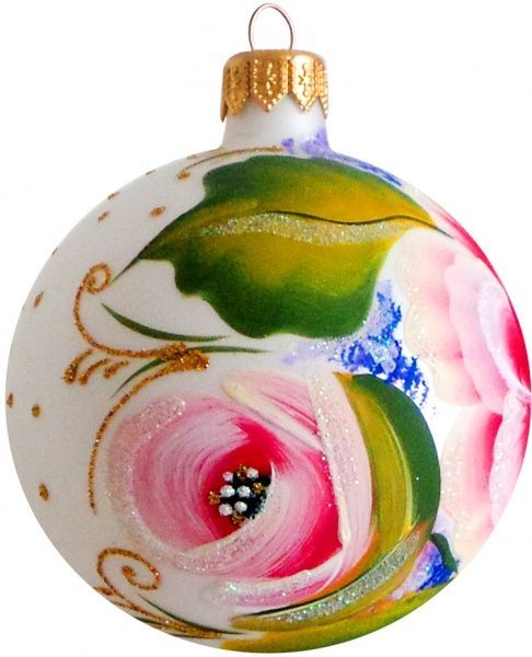 Куля скляна Квіти 3 d100 К-849-100 білий