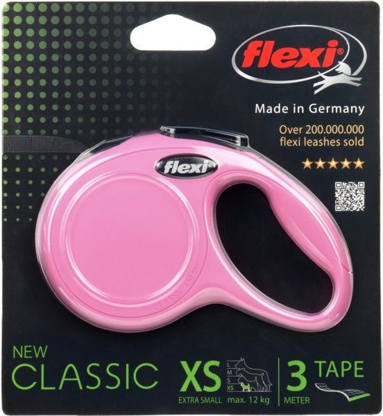 Повідець-рулетка FLEXI Classic XS рожевий до 12 кг 3 м