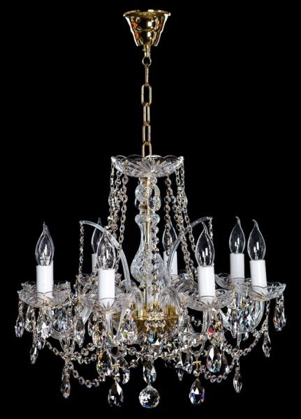 Люстра подвесная Crystal Life 8x40 Вт E14 золото A1119LM-8GO 